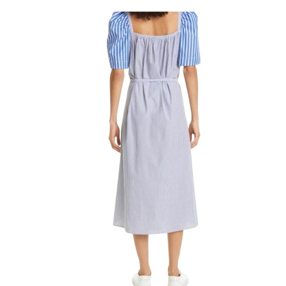 PFERGARTEN BLUE WHITE FOLK STRIPE PEASANT STYLE DRESS - Picture 5 of 13